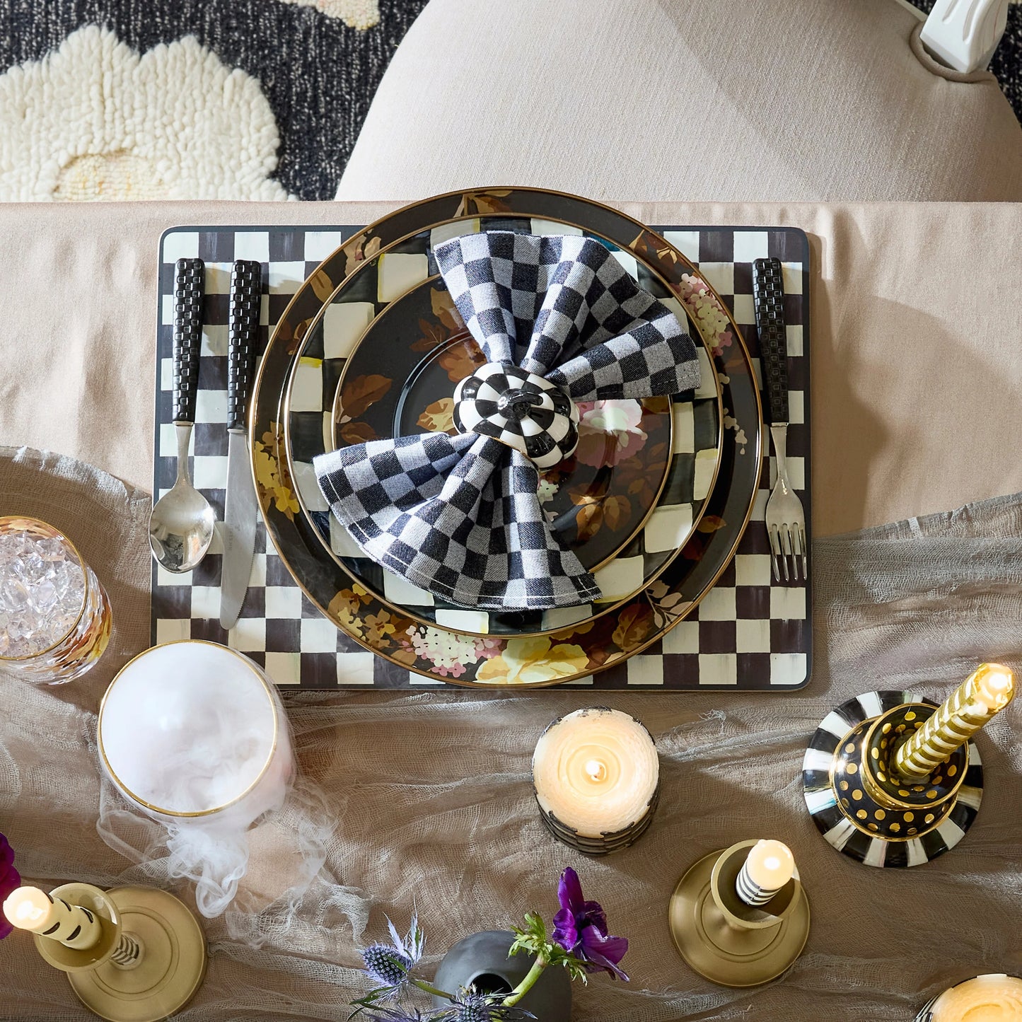 Courtly Check Pumpkin Napkin Rings, Set of 4