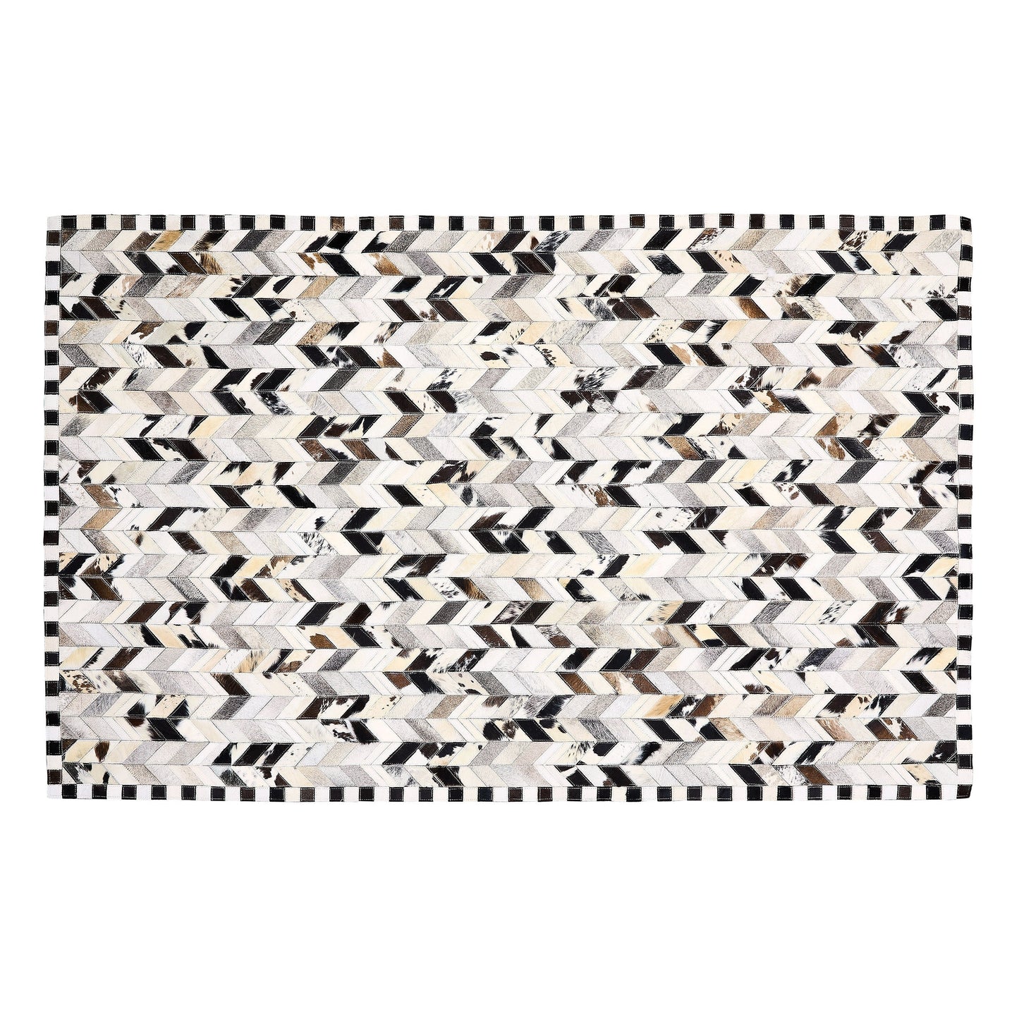 Black Herringbone Hair on Hide 5¡ä x 8¡ä Rug