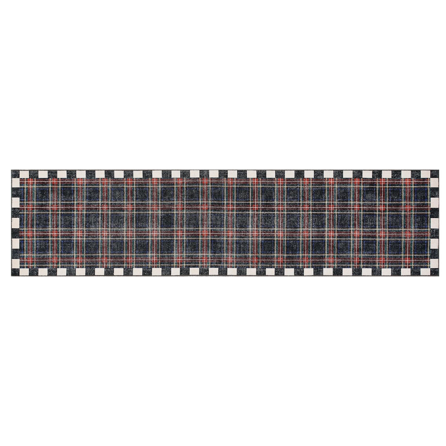 Stewart Tartan Black 2¡¯6¡å x 10¡ä Washable Runner