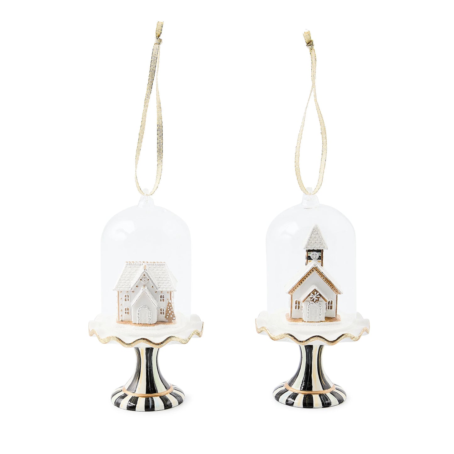 Gingerbread Cloche Ornaments, Set of 2