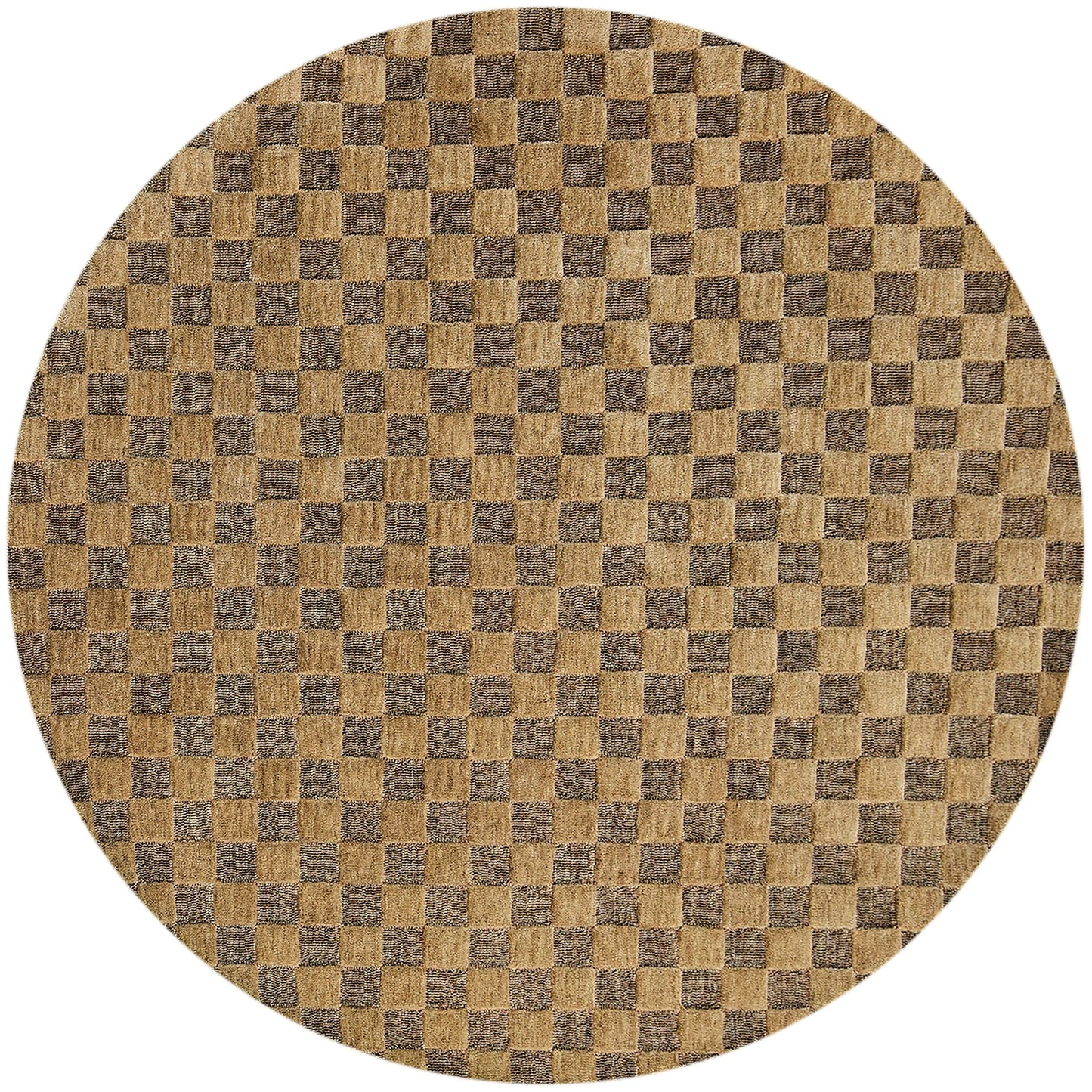 Cocoa Checkerboard 6¡ä Round Rug