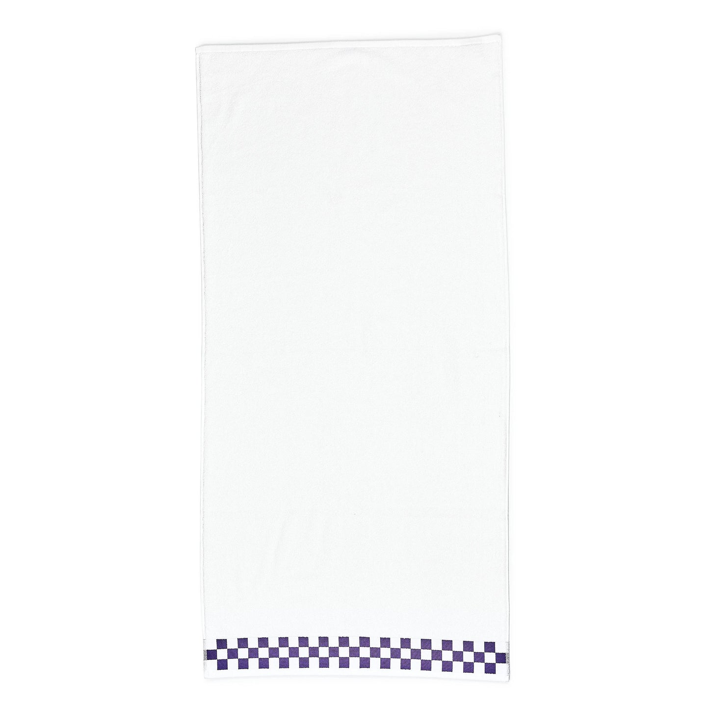 Bath Towel with Plum Check Border