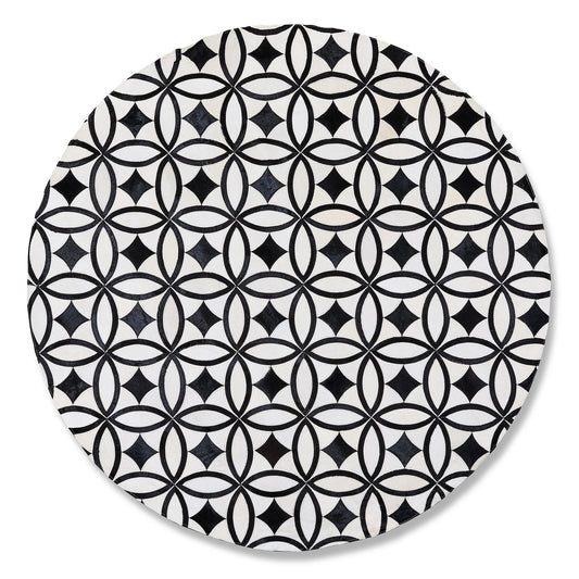 White Kyoto Hair on Hide 6¡ä Round Rug