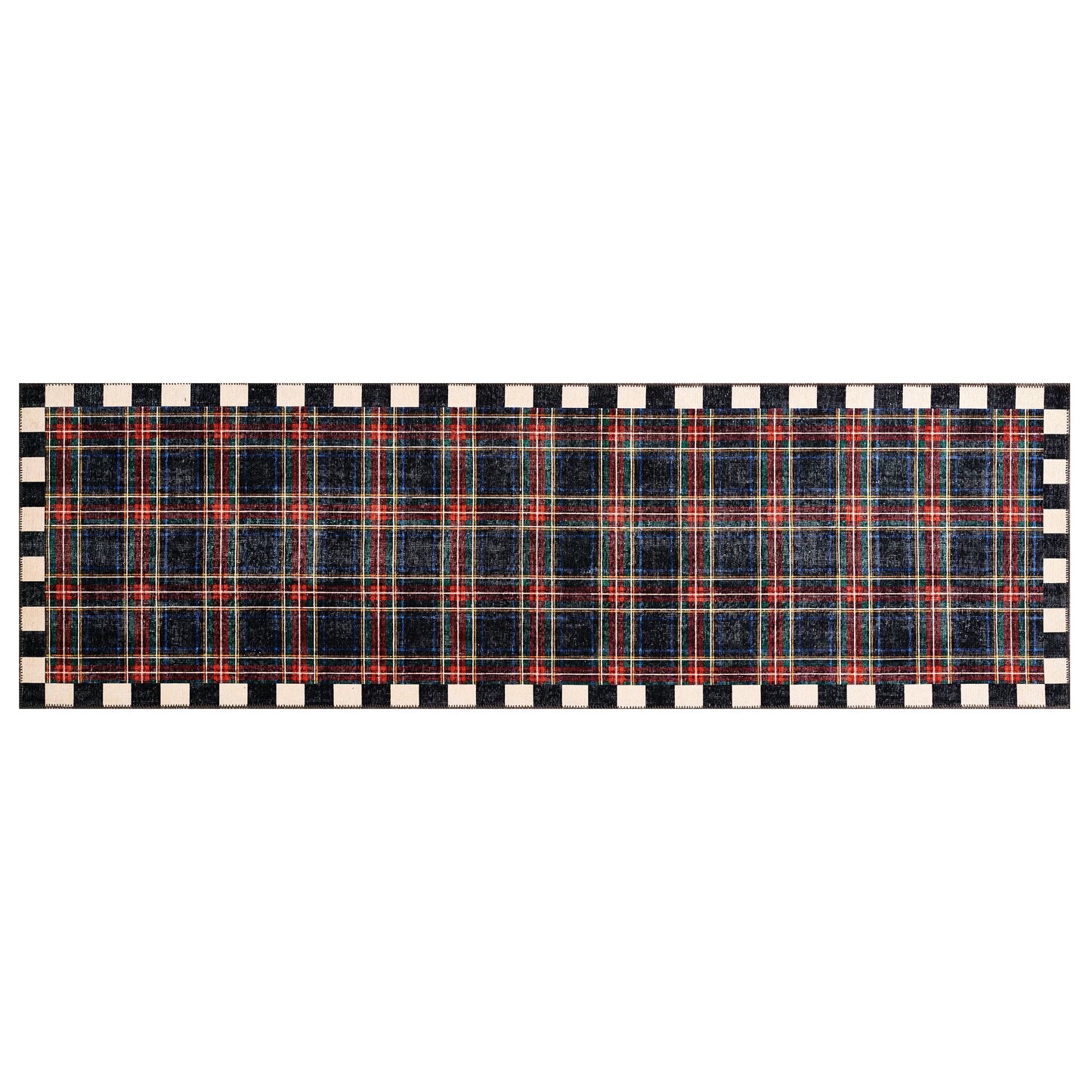 Stewart Tartan Black 2¡¯6¡å x 8¡ä Washable Runner
