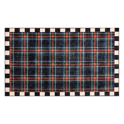 Stewart Tartan Black 3¡ä x 5¡ä Washable Rug