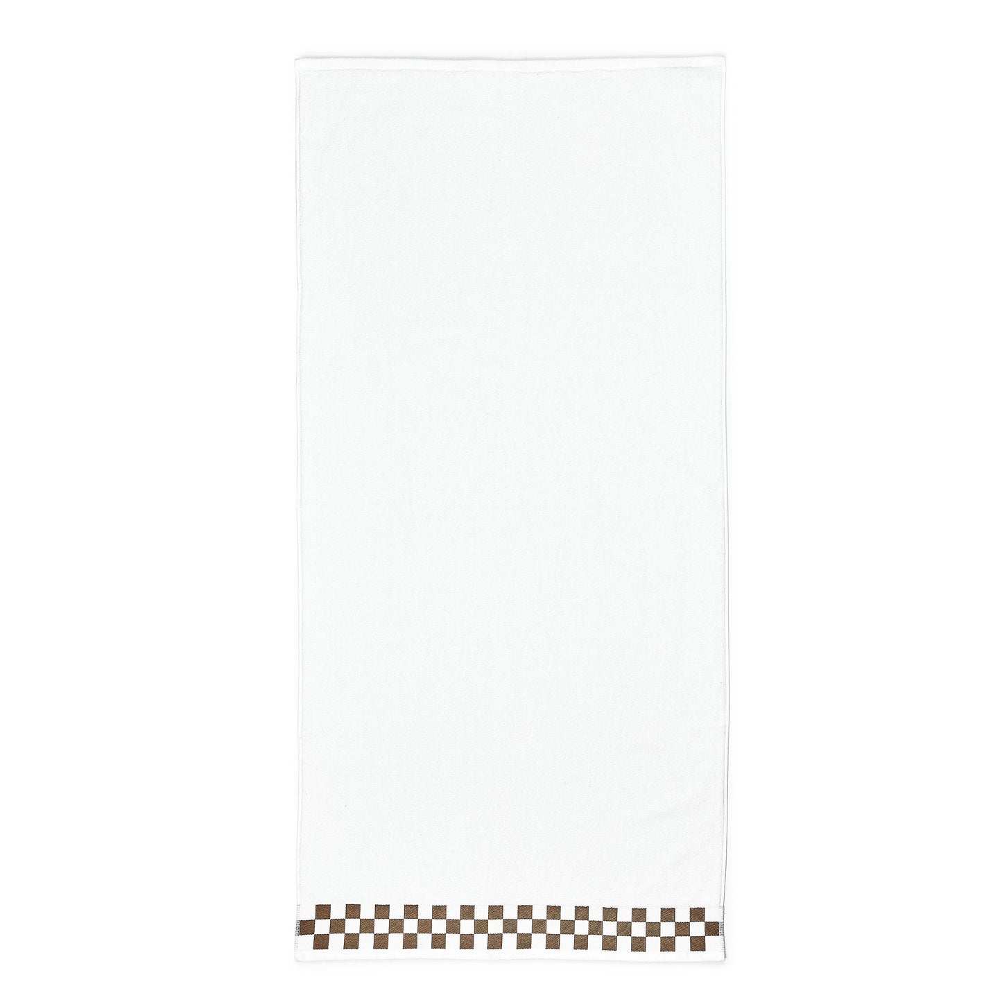 Bath Towel with Mocha Check Border