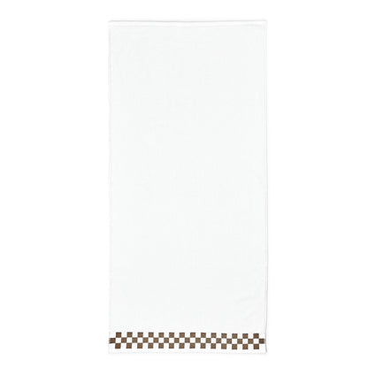 Bath Towel with Mocha Check Border