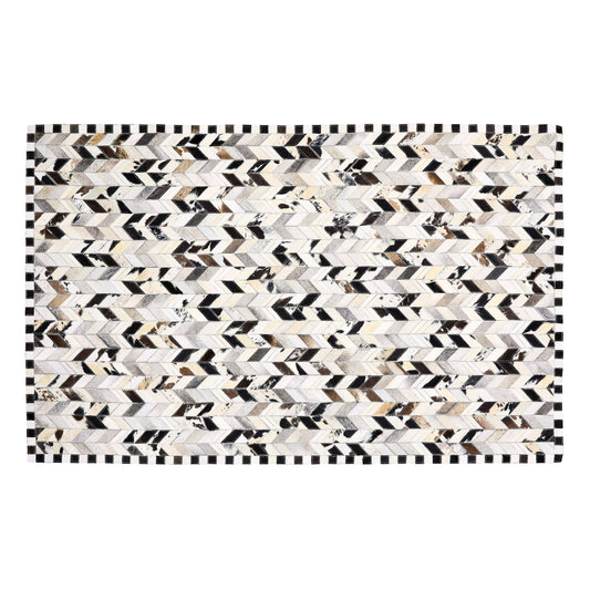 Black Herringbone Hair on Hide 5¡ä x 8¡ä Rug