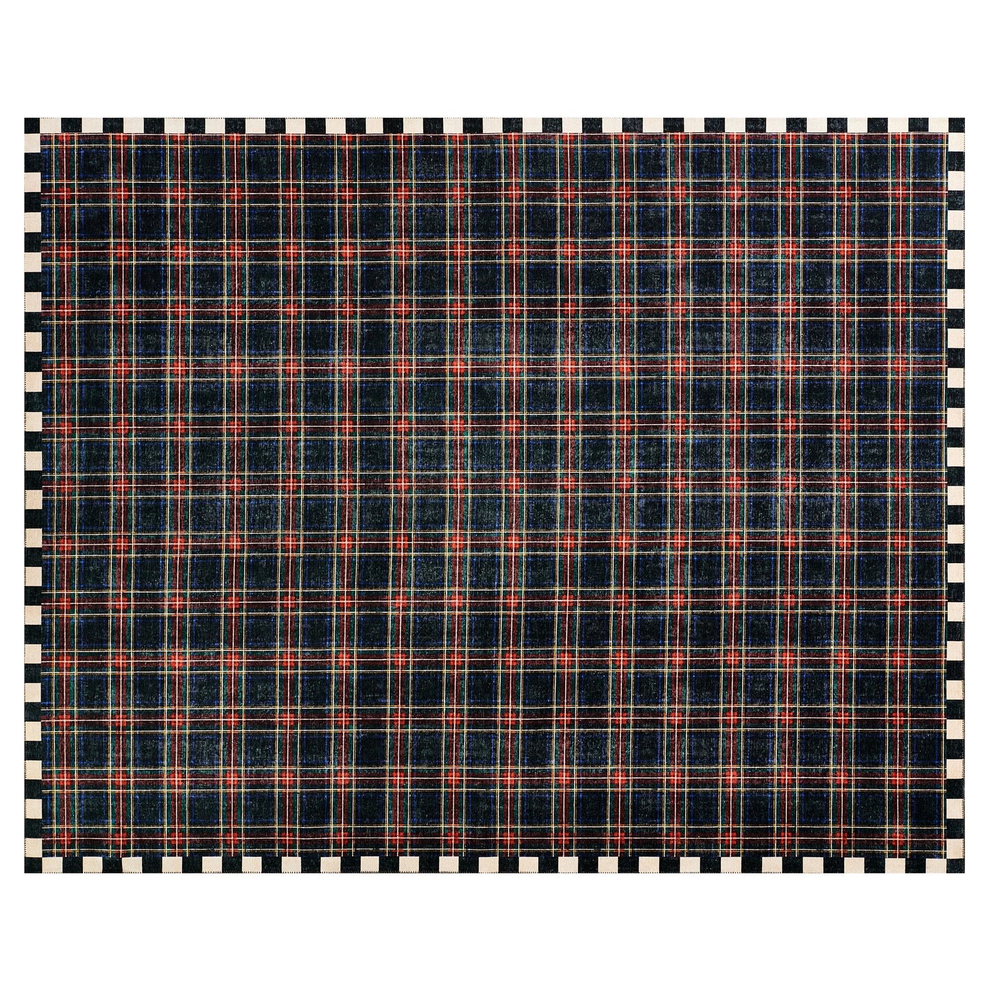 Stewart Tartan Black 8¡ä x 10¡ä Washable Rug