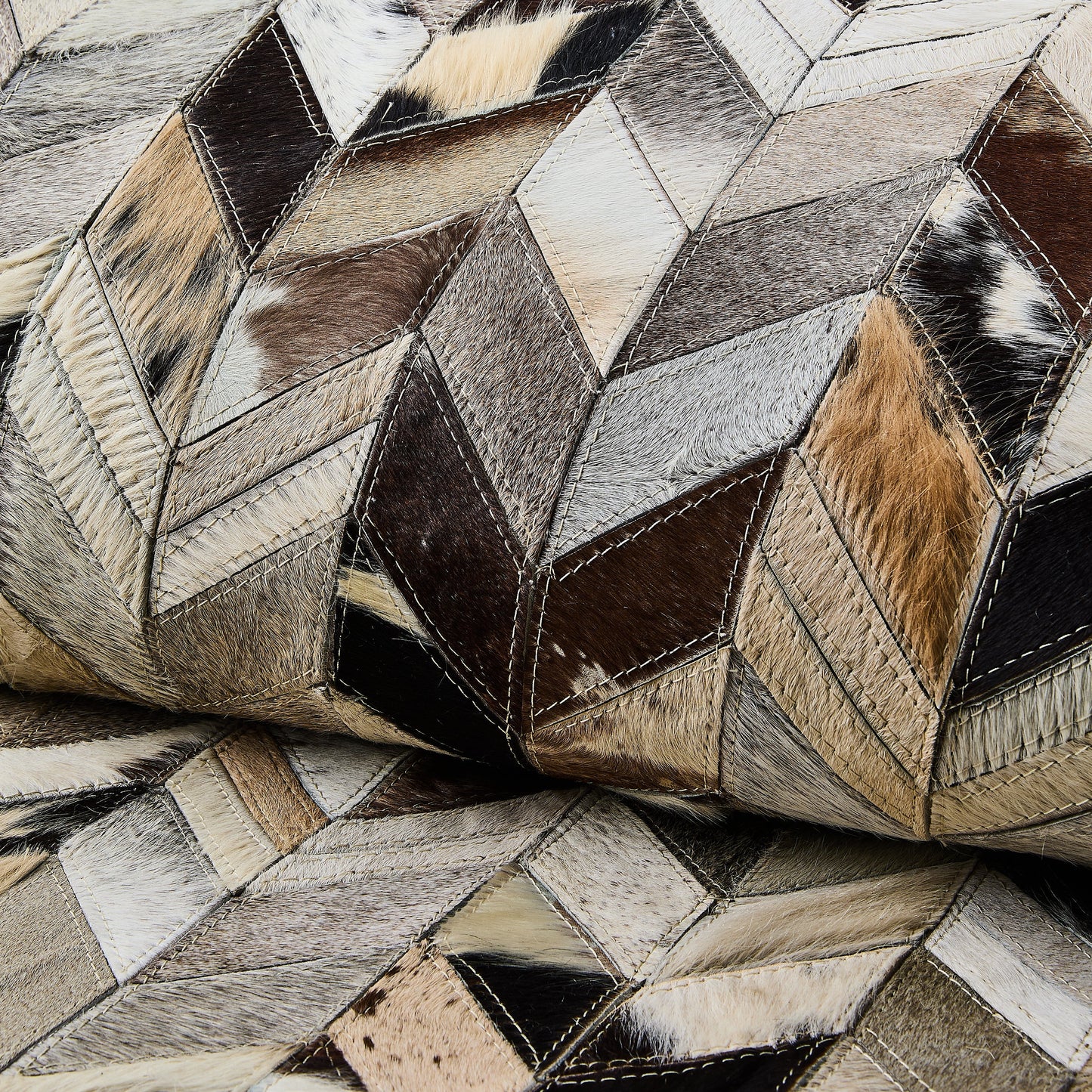 Black Herringbone Hair on Hide 5¡ä x 8¡ä Rug