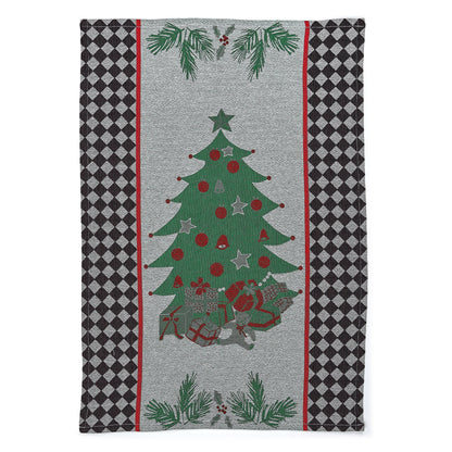Holly & Holiday Tree Jacquard Dish Towels, Set of 2