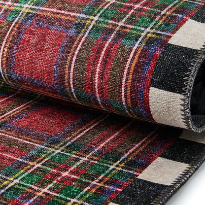 Royal Stewart Tartan Red 5¡ä x 7¡¯6¡å Washable Rug