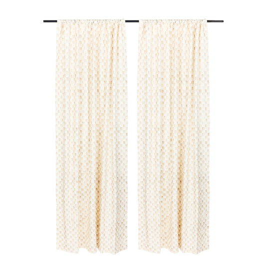 Mocha Check 84¡å Curtain Panel