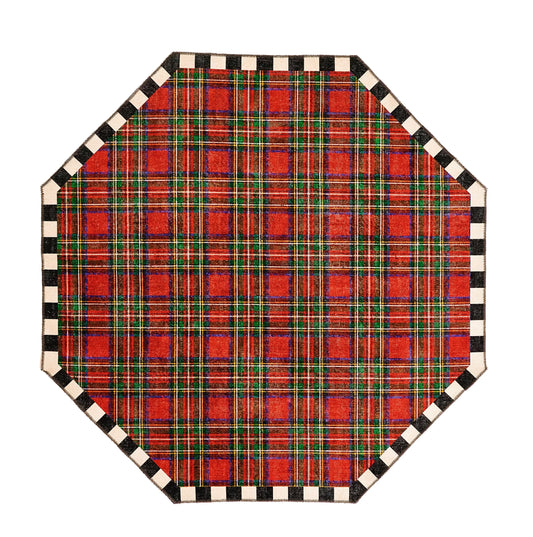 Royal Stewart Tartan Red 6¡ä Octagon Washable Rug