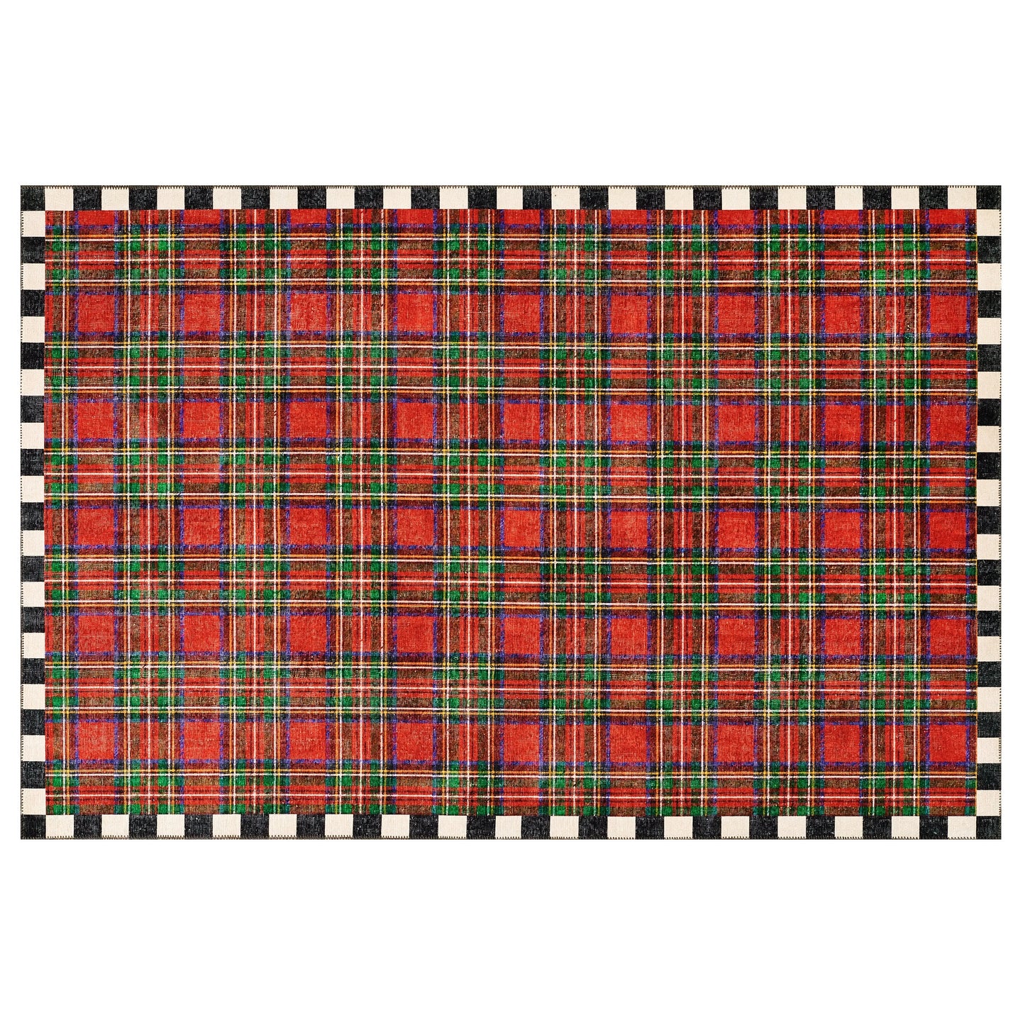 Royal Stewart Tartan Red 5¡ä x 7¡¯6¡å Washable Rug