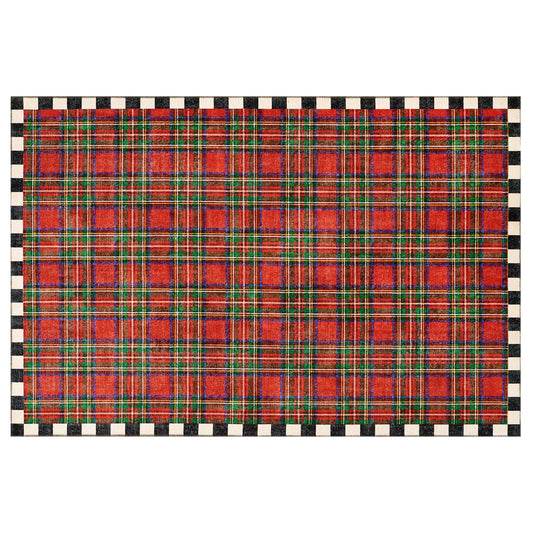 Royal Stewart Tartan Red 5¡ä x 7¡¯6¡å Washable Rug
