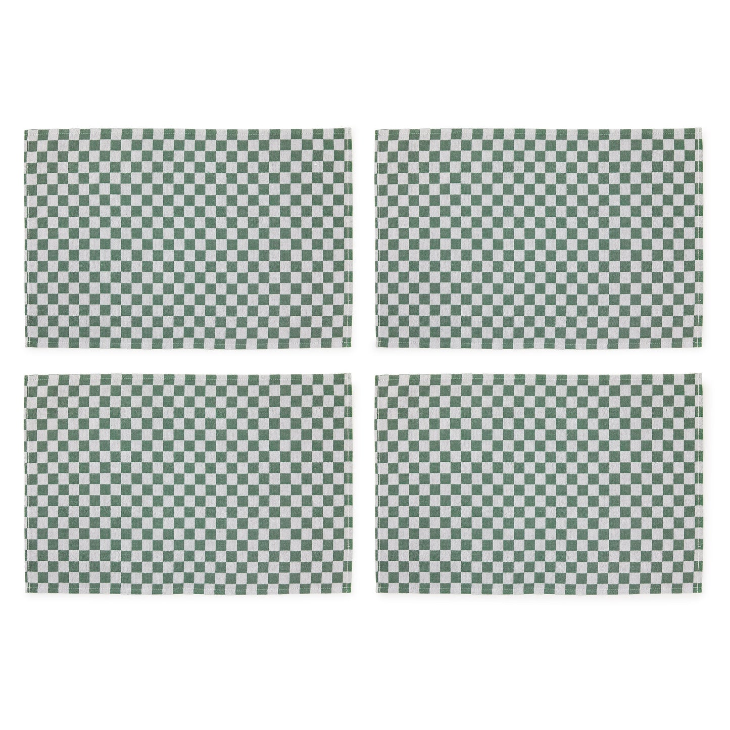Dark Green Check Placemat, Set of 4