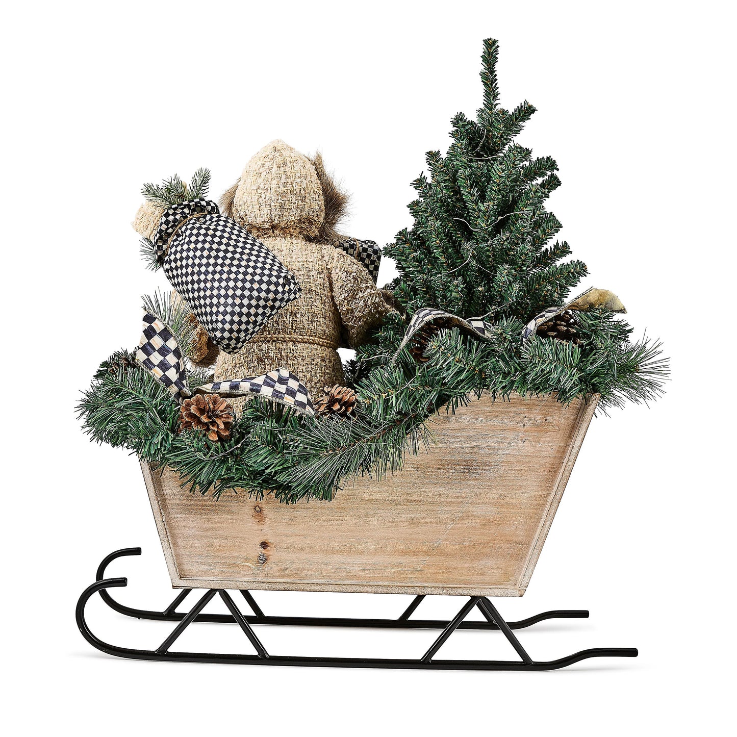 Farmhouse Illuminated Santa in Sleigh