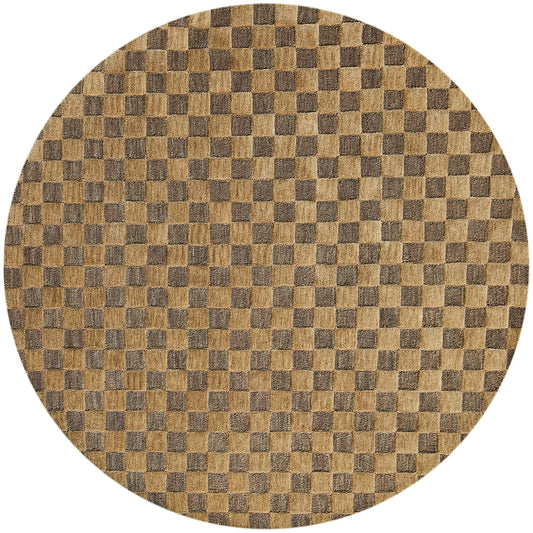 Cocoa Checkerboard 6¡ä Round Rug