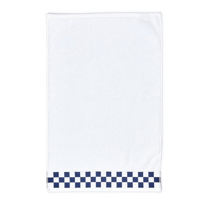 Hand Towel with Navy Check Border