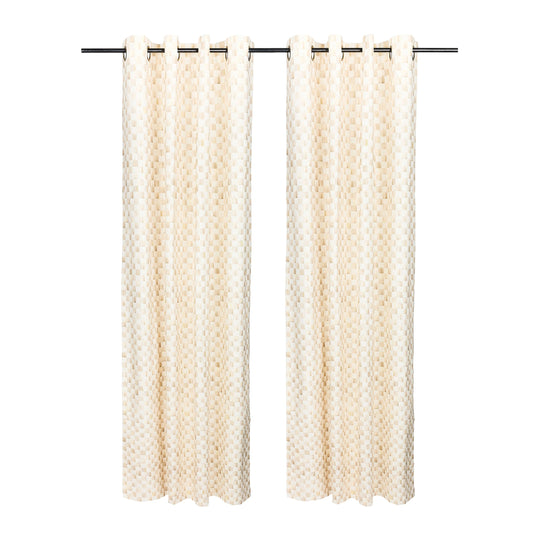 Mocha Check 84¡å Grommet Curtain Panel